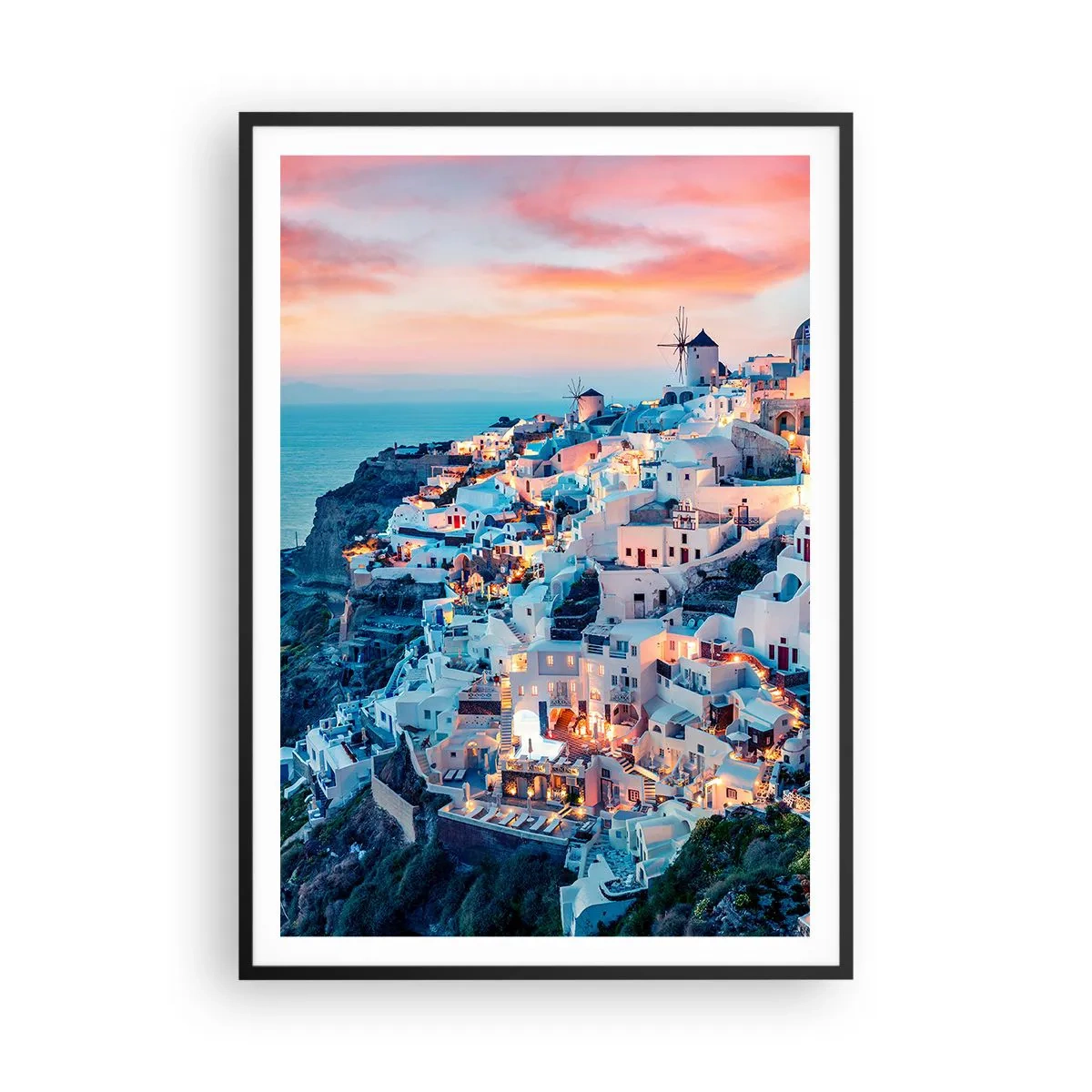 Affisch i svart ram - Din stora grekiska semester - 70x100 cm