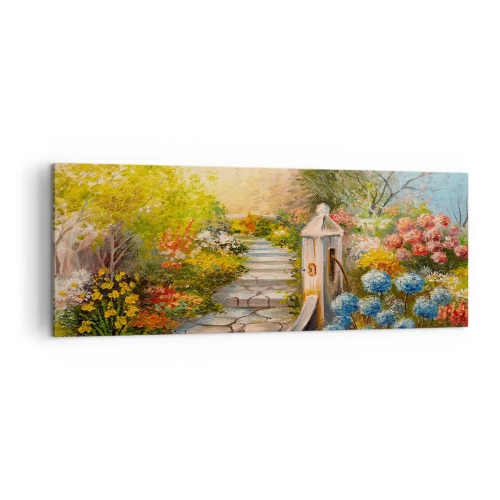 Canvastavla - Bild på duk - Fullt blommande - 140x50 cm