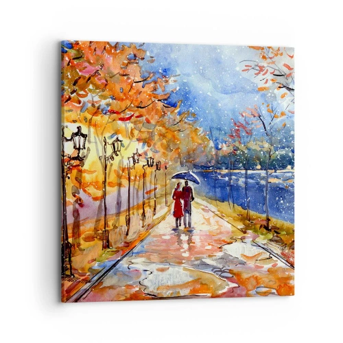 Canvastavla - Bild på duk - Tillsammans mot tidens gräns - 70x70 cm