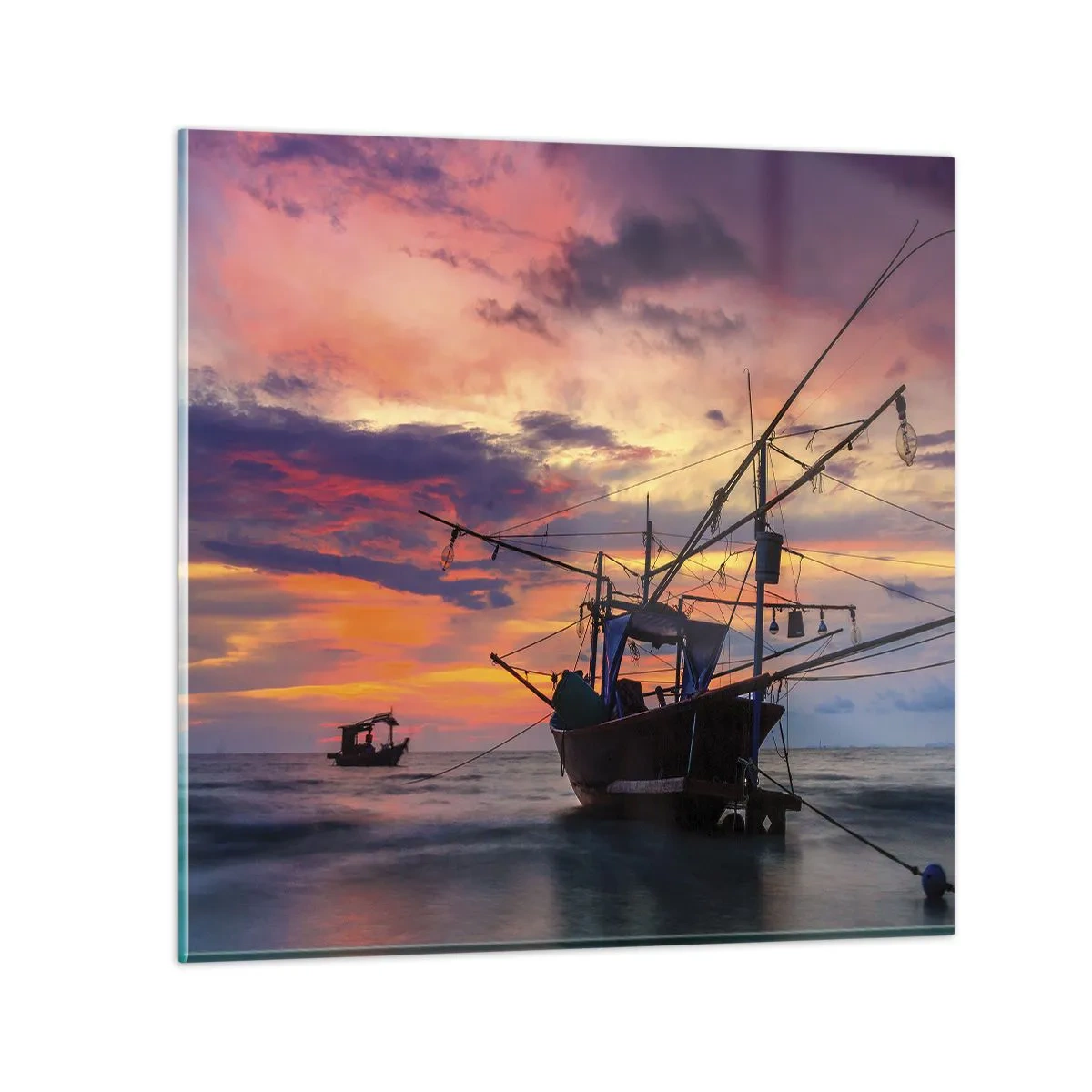 Glastavla - Bild på glas - Exotisk kväll - 60x60 cm