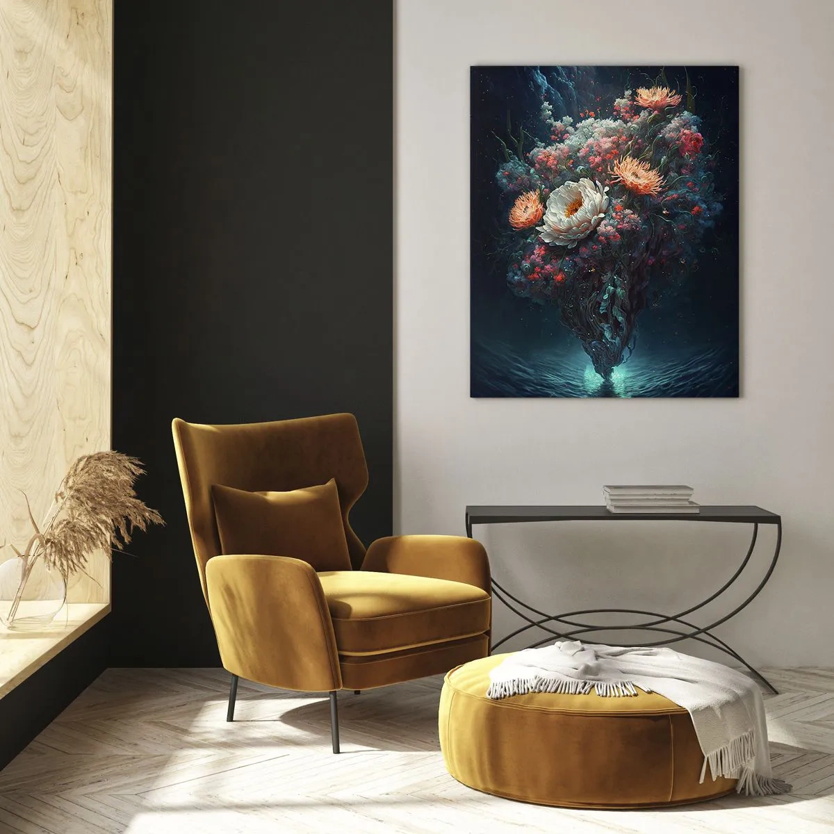 Glastavla - Bild på glas - Märklig trädgård - 50x70 cm