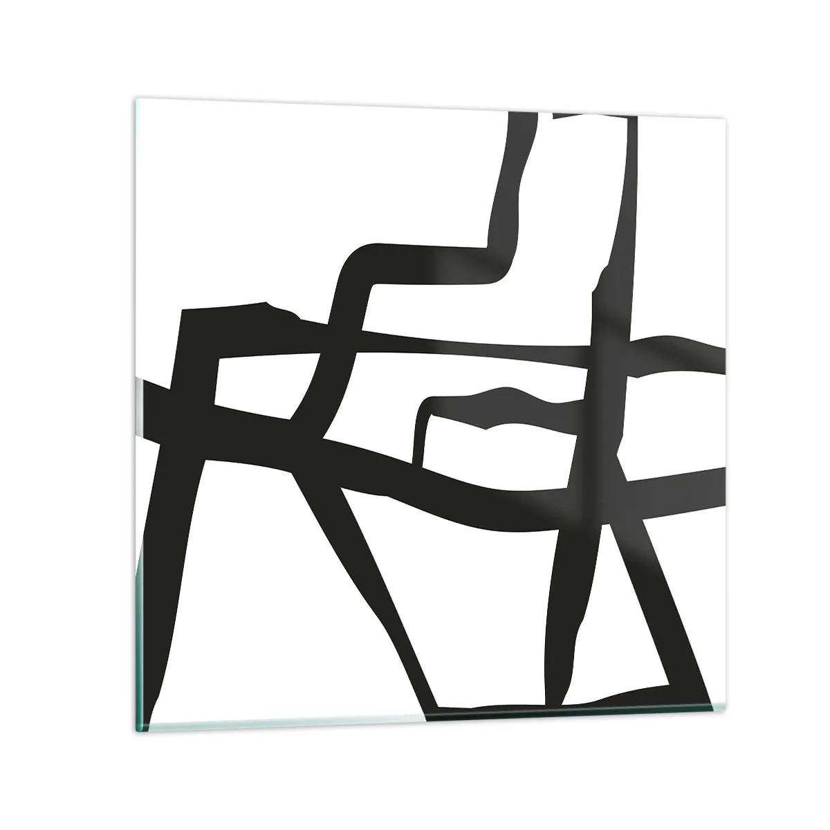 Glastavla - Bild på glas - Svartvit konstruktion - 70x70 cm