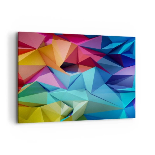 Canvastavla - Bild på duk - Regnbågsorigami - 100x70 cm