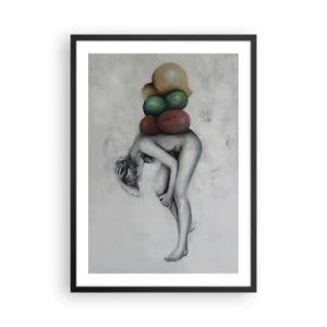 Affisch i svart ram - Livets börda - 50x70cm - Livets börda - Modern väggdekoration för vardagsrum och sovrum ARTTOR