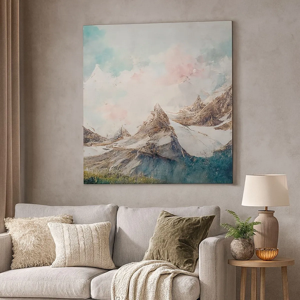 Canvastavla - Bild på duk - Steniga blad - 30x30 cm