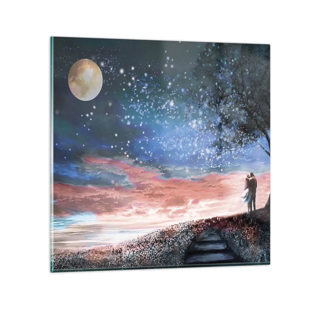 Glastavla - Bild på glas - Stjärnig spektakel - 50x50 cm