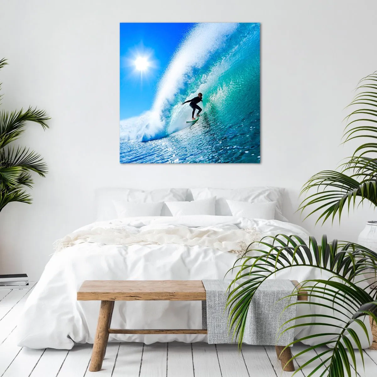 Canvastavla - Bild på duk - Genom stora blåa - 70x70 cm