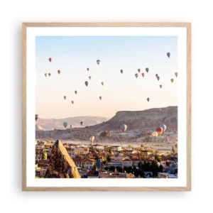 Affisch i ram av ljusek - Som båtar på himlen - 60x60 cm