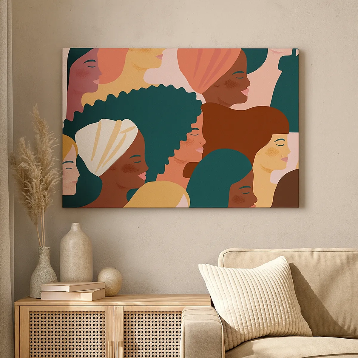 Canvastavla - Bild på duk - Endast kvinnlighet - 30x30 cm