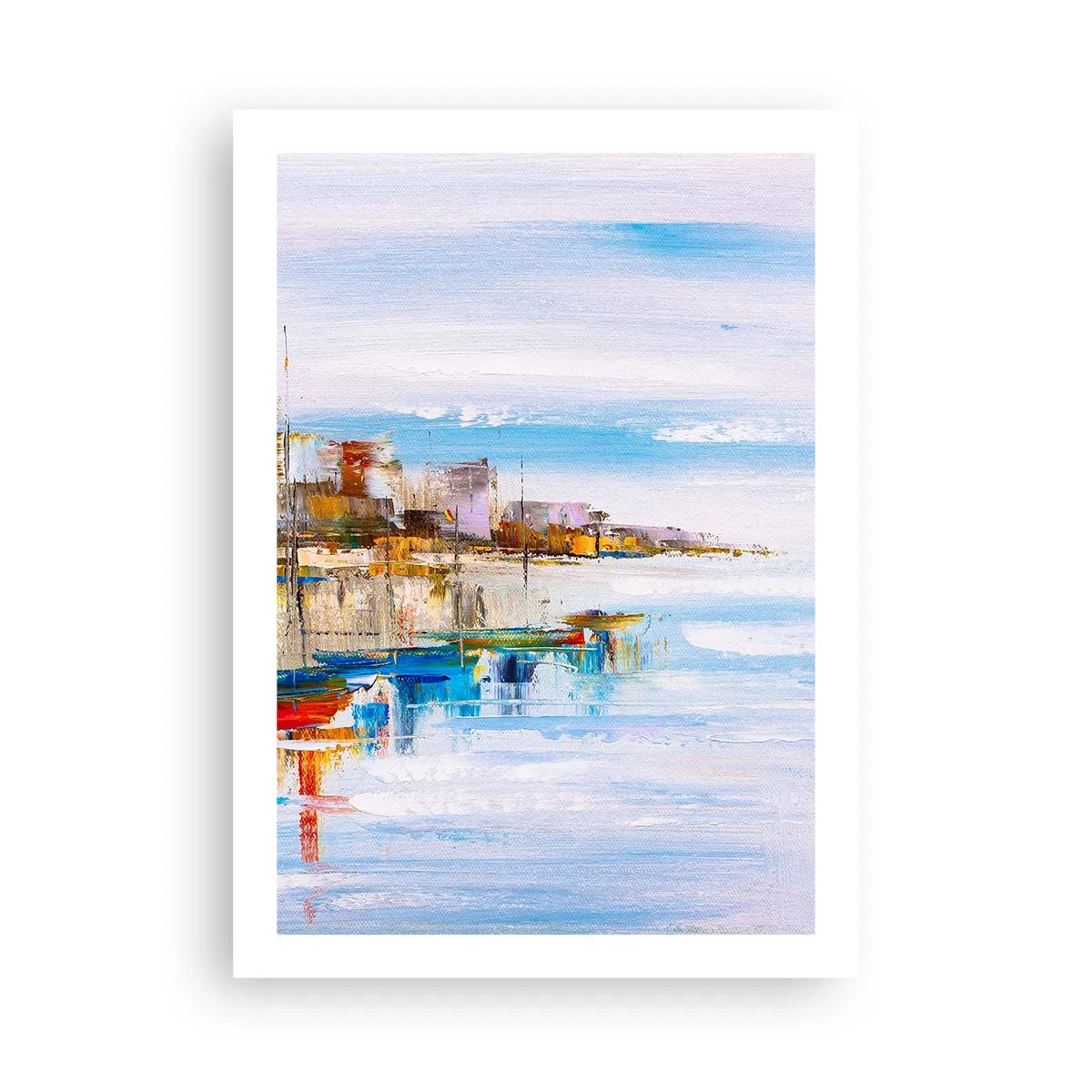 Affisch - Flerfärgad urban hamn - 50x70 cm