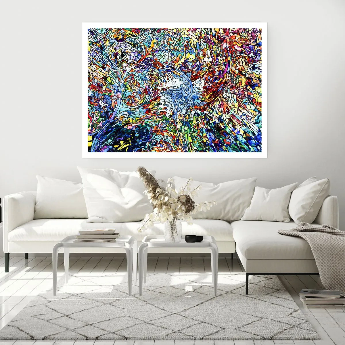 Affisch - Glasmålning - droppar  - 100x70 cm