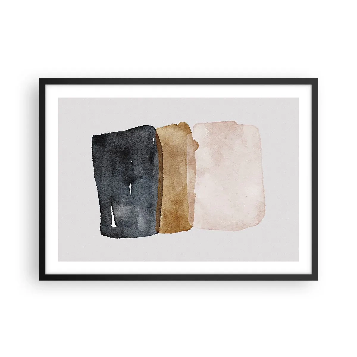 Affisch i svart ram - Komposition av jordens färger - 70x50 cm