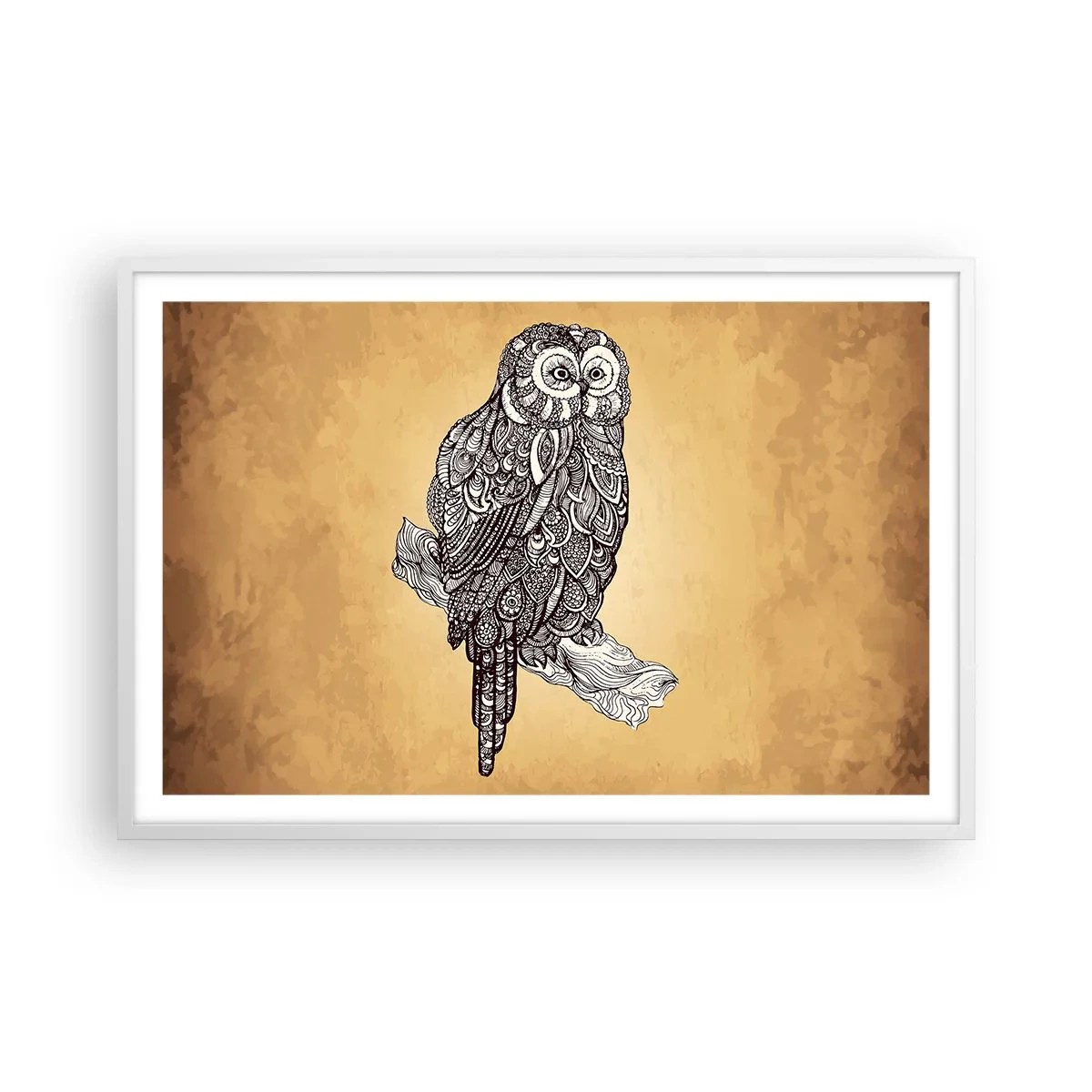 Affisch i vit ram - Invecklade ornament av visdom - 91x61 cm