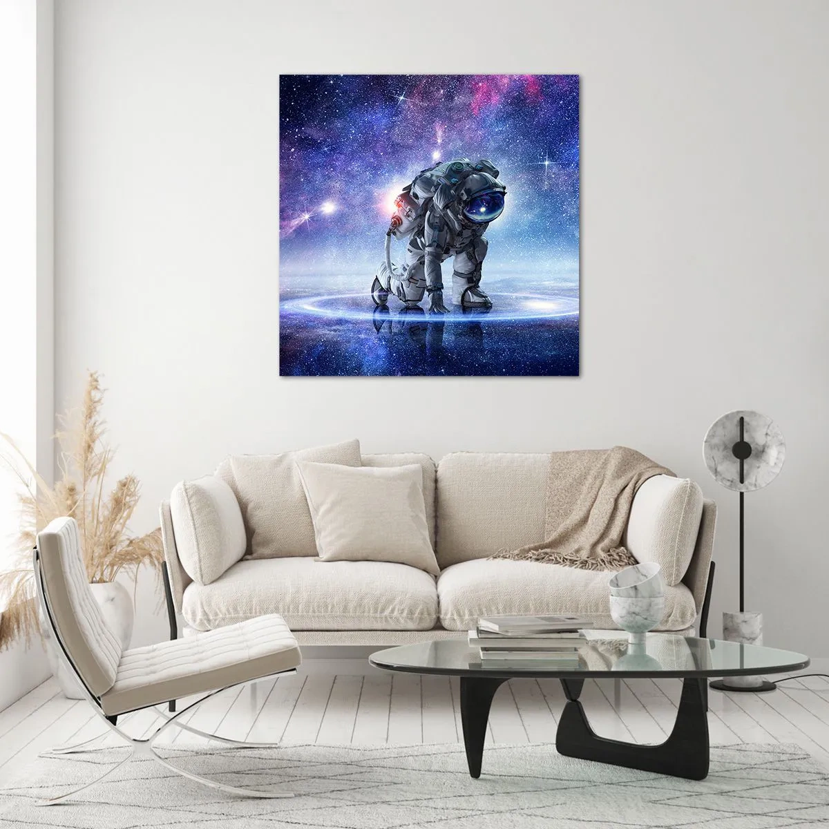 Glastavla - Bild på glas - Stjärnig himmel över mig - 70x70 cm