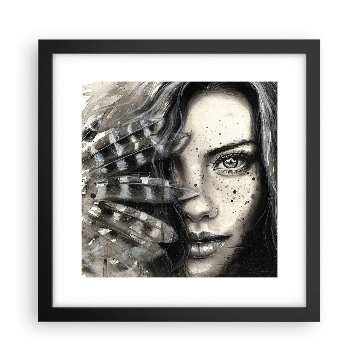 Affisch i svart ram - Vild skönhet - 30x30 cm