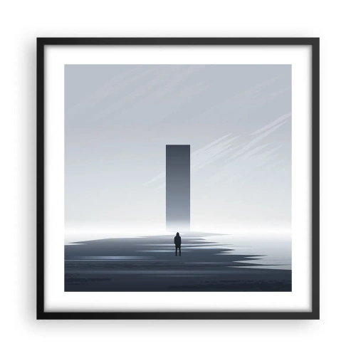 Affisch i svart ram - Möjlighet eller hot? - 50x50 cm