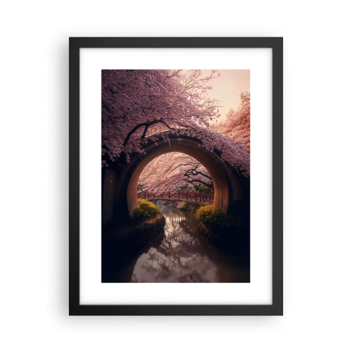 Affisch i svart ram - Japansk vår - 30x40 cm