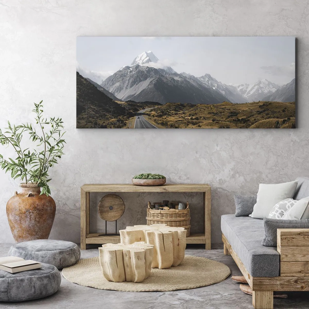 Canvastavla - Bild på duk - Väg till fjällens hjärta - 100x40 cm