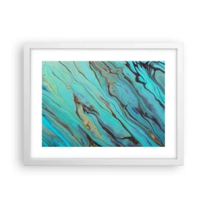 Affisch i vit ram - Turkost tidvatten - 40x30 cm
