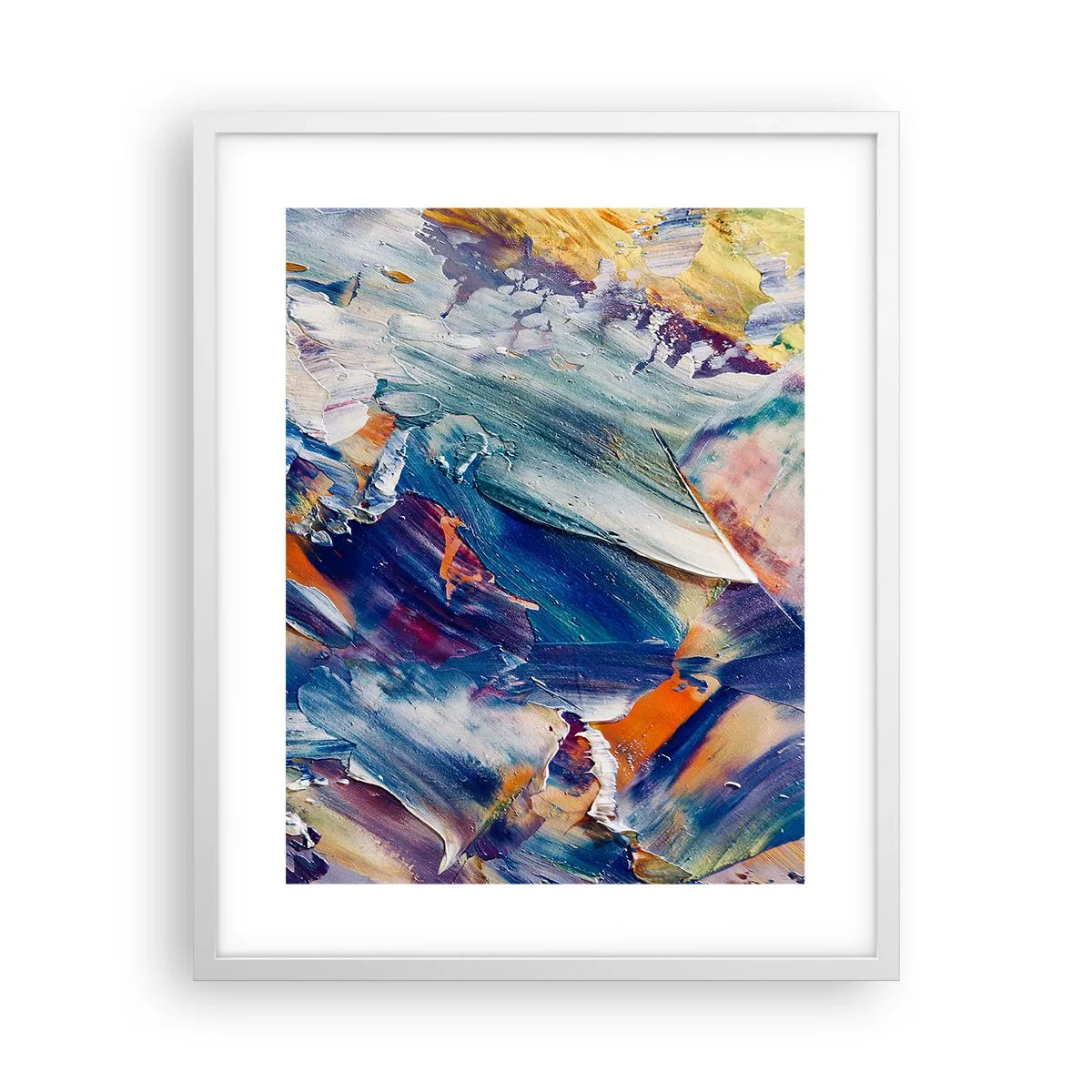 Affisch i vit ram - Färgkaos - 40x50 cm