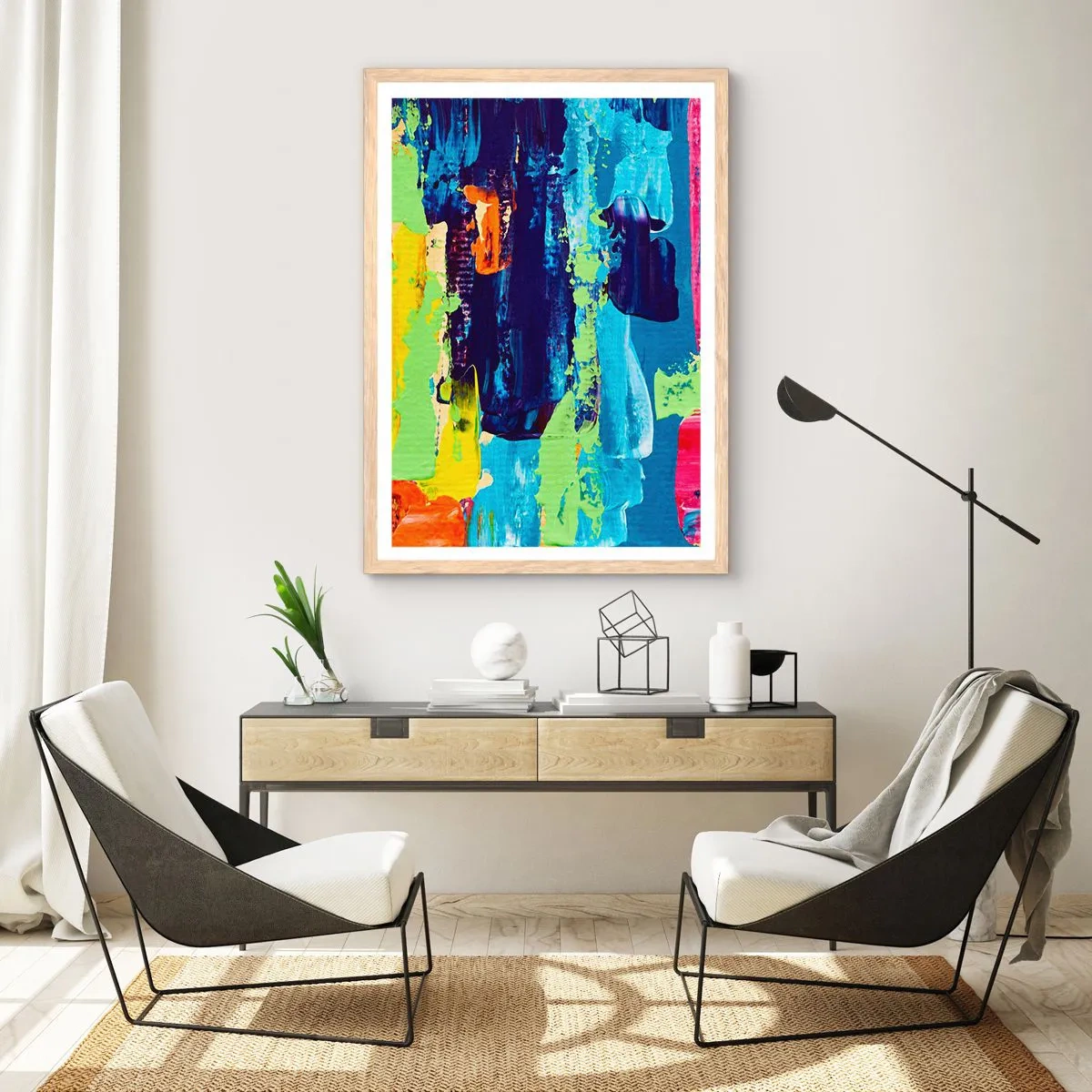 Affisch i ram av ljusek - Livet är skönt! - 61x91 cm