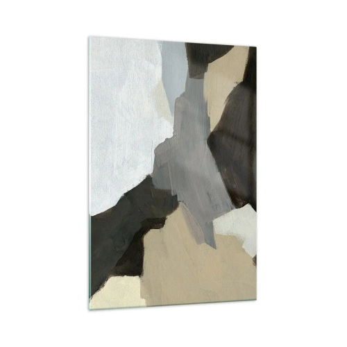 Glastavla - Bild på glas - Abstraktion: avgrening av det gråa - 70x100 cm