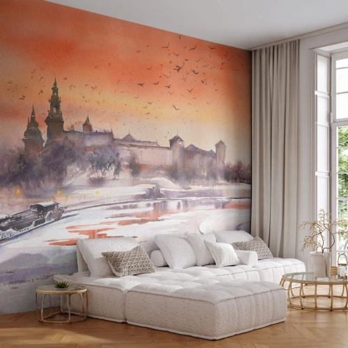 Självhäftande Fototapet Deluxe Sticker - Kunglig solnedgång - Landskap, Landskap, Klassisk - 500x350 cm