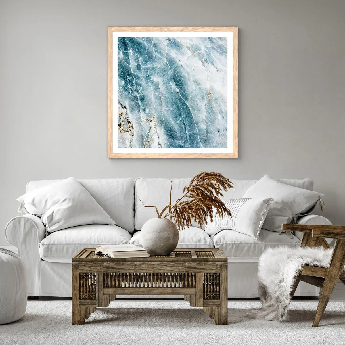 Affisch i ram av ljusek - Isvärld - 60x60 cm