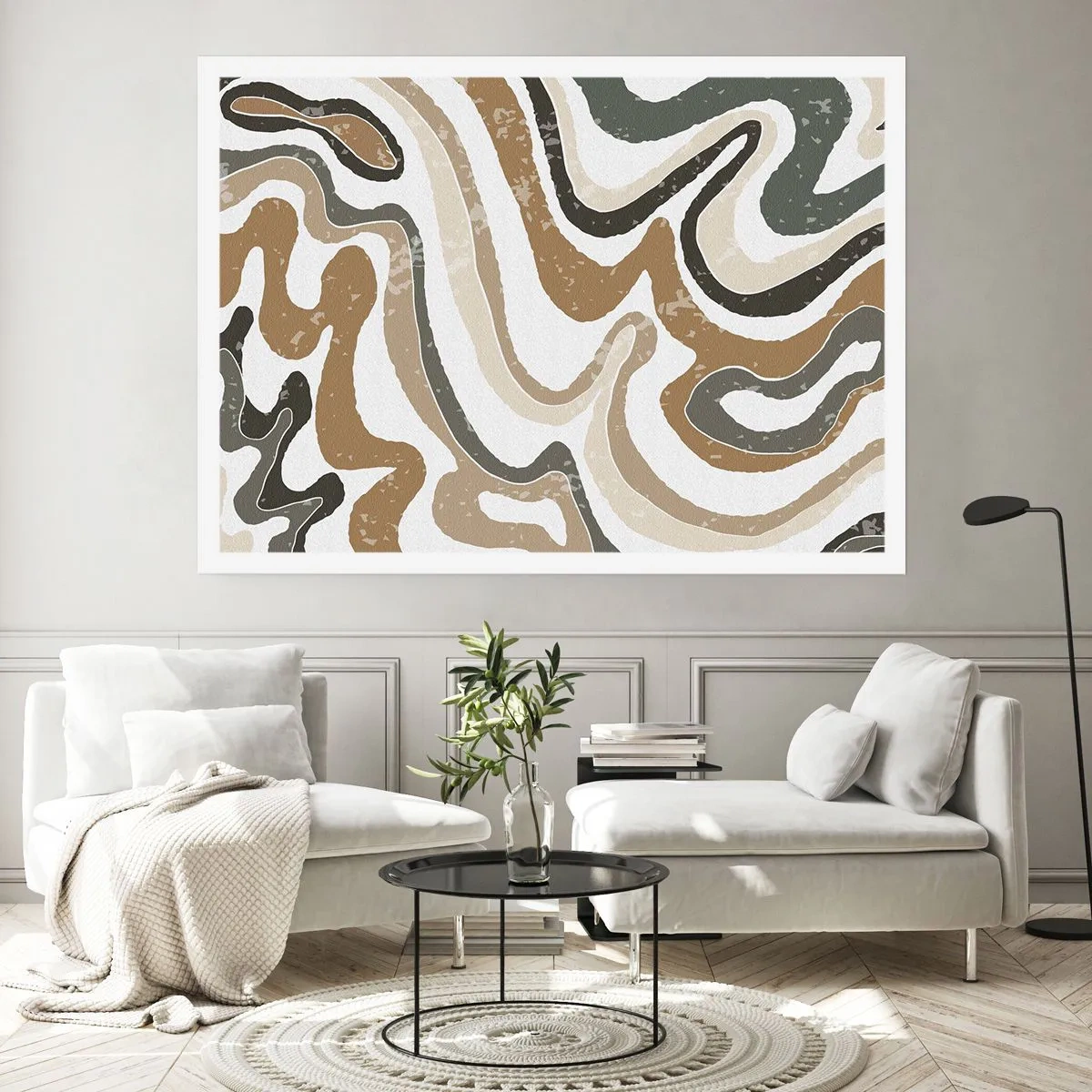 Affisch - Meandrar av jordnära färger - 70x50 cm