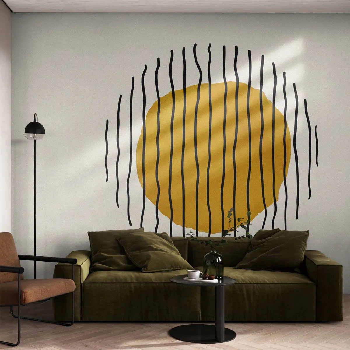 Självhäftande Fototapet Deluxe Sticker - Abstraktion som darrar av glöd - Abstraktion, Bit, Minimalism - 250x175 cm