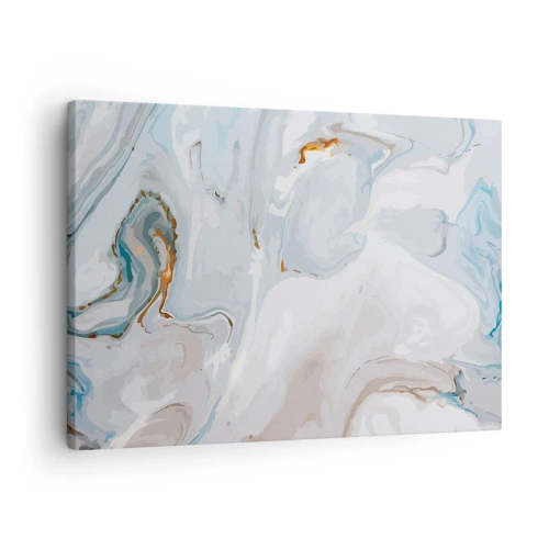 Canvastavla - Bild på duk - Abstrakta vågor i nyanser av blått och vitt - 70x50cm - Utbuktande vithet - Modern väggdekoration för vardagsrum och sovrum ARTTOR