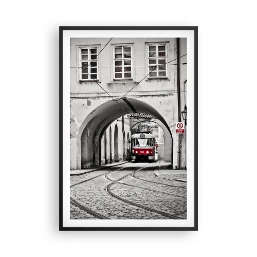 Affisch i svart ram - Genom stadens labyrint - 61x91 cm