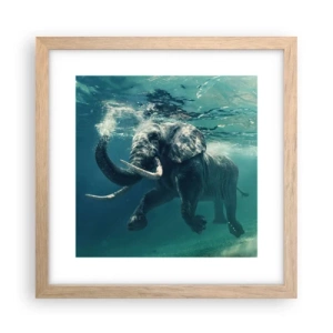 Affisch i ram av ljusek - Alla tycker om att simma - 30x30 cm