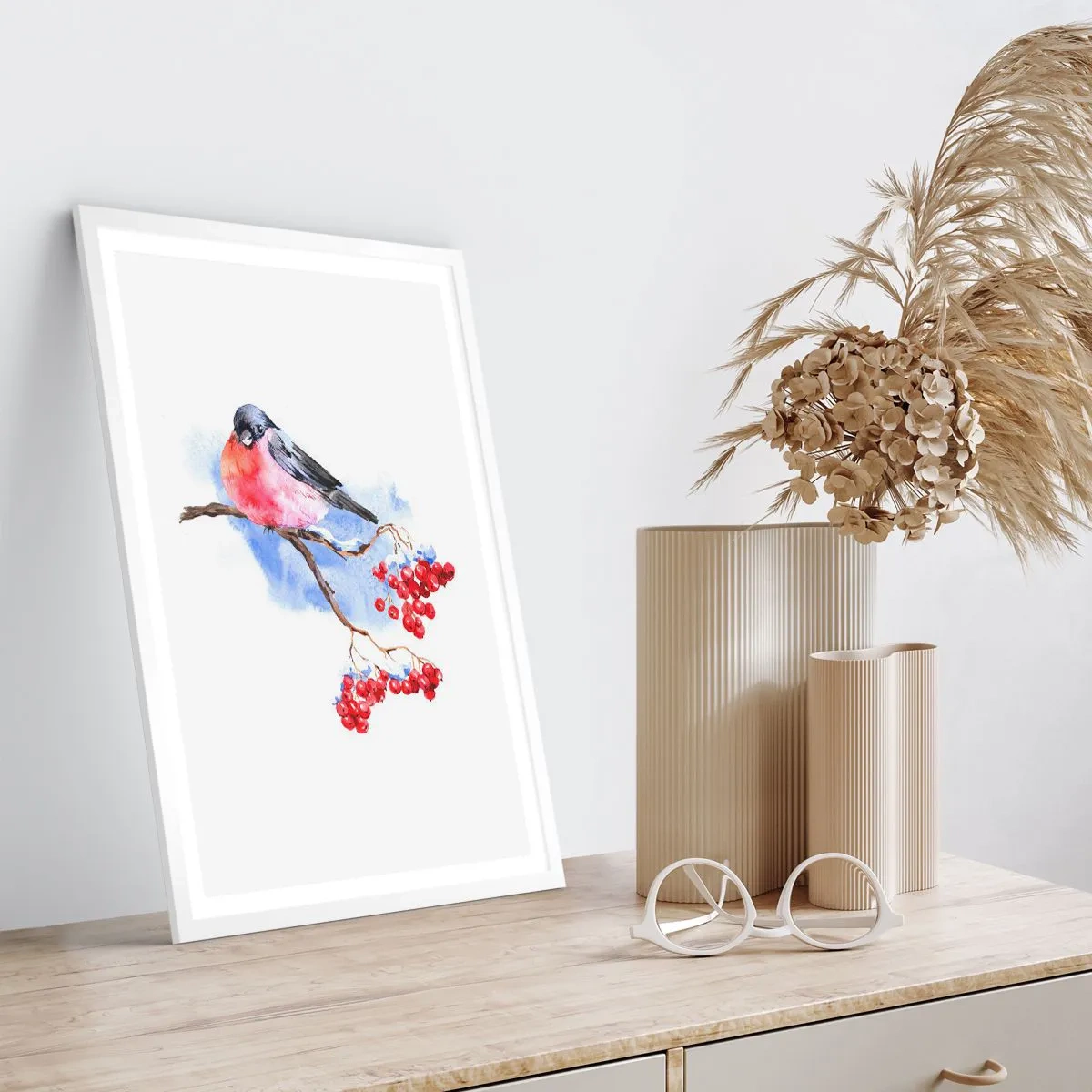 Affisch i vit ram - Vinter i färger - 70x100 cm