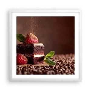 Affisch i vit ram - Livet är ljuvt - 50x50 cm