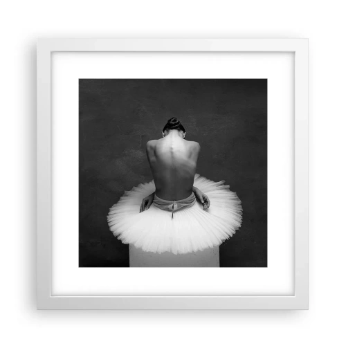 Affisch i vit ram - Hon blommar ut - 30x30 cm