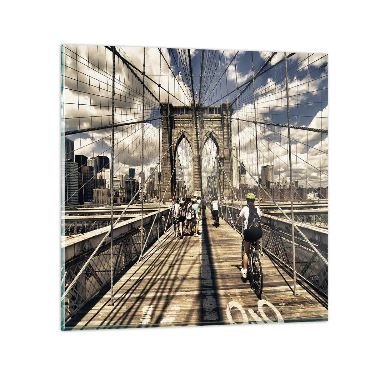 Glastavla - Bild på glas - Direkt till stadens kärna - 50x50 cm