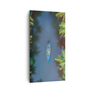 Canvastavla - Bild på duk - På en tropisk stig - 55x100 cm
