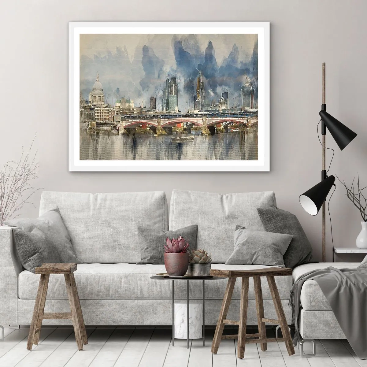 Affisch i vit ram - London i hela sin prakt - 40x30 cm