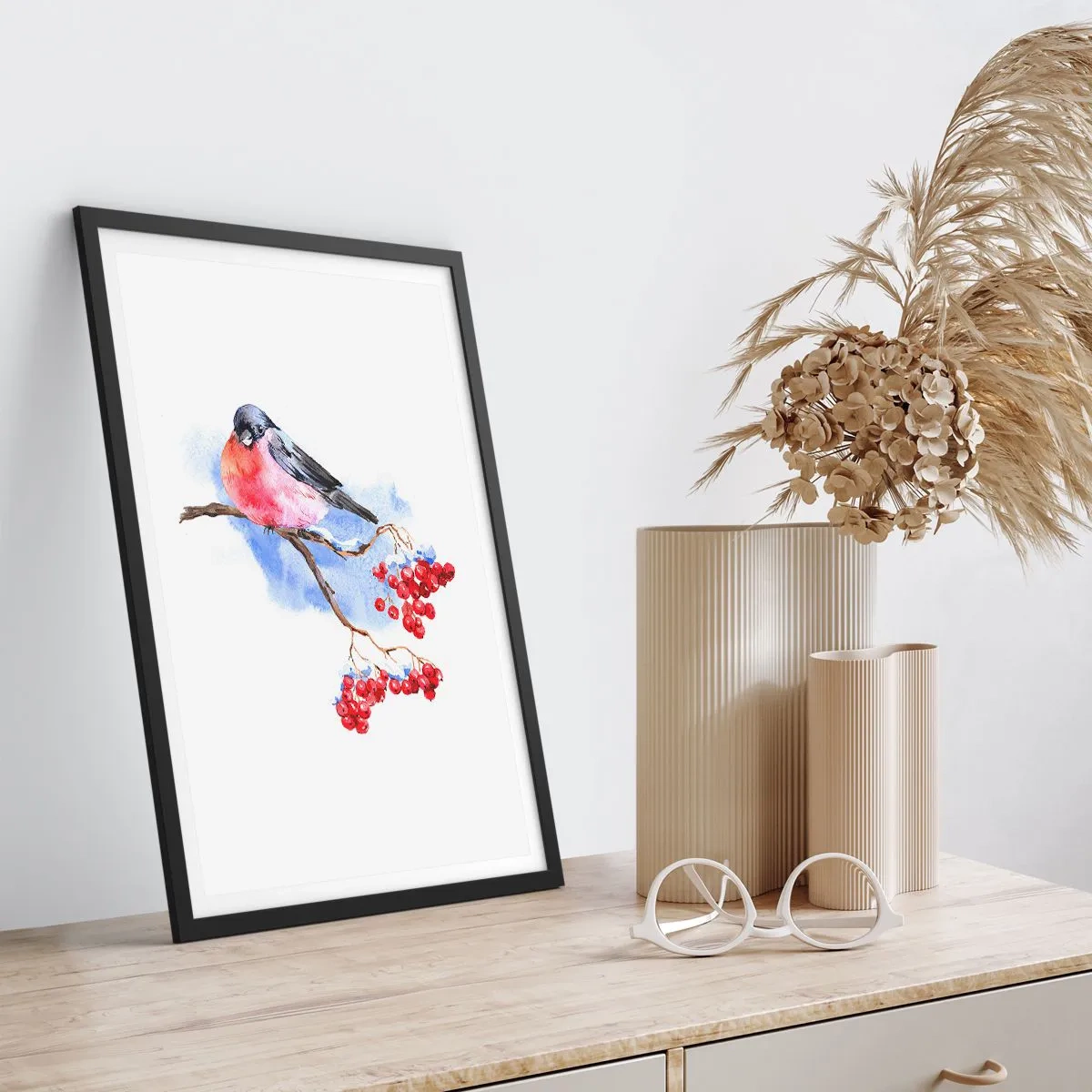 Affisch i svart ram - Vinter i färger - 70x100 cm