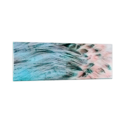 Glastavla - Bild på glas - Safir-rosa dun - 90x30 cm