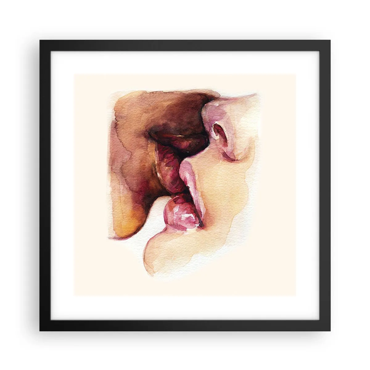 Affisch i svart ram - Som dag och natt, jord och himmel - 40x40 cm