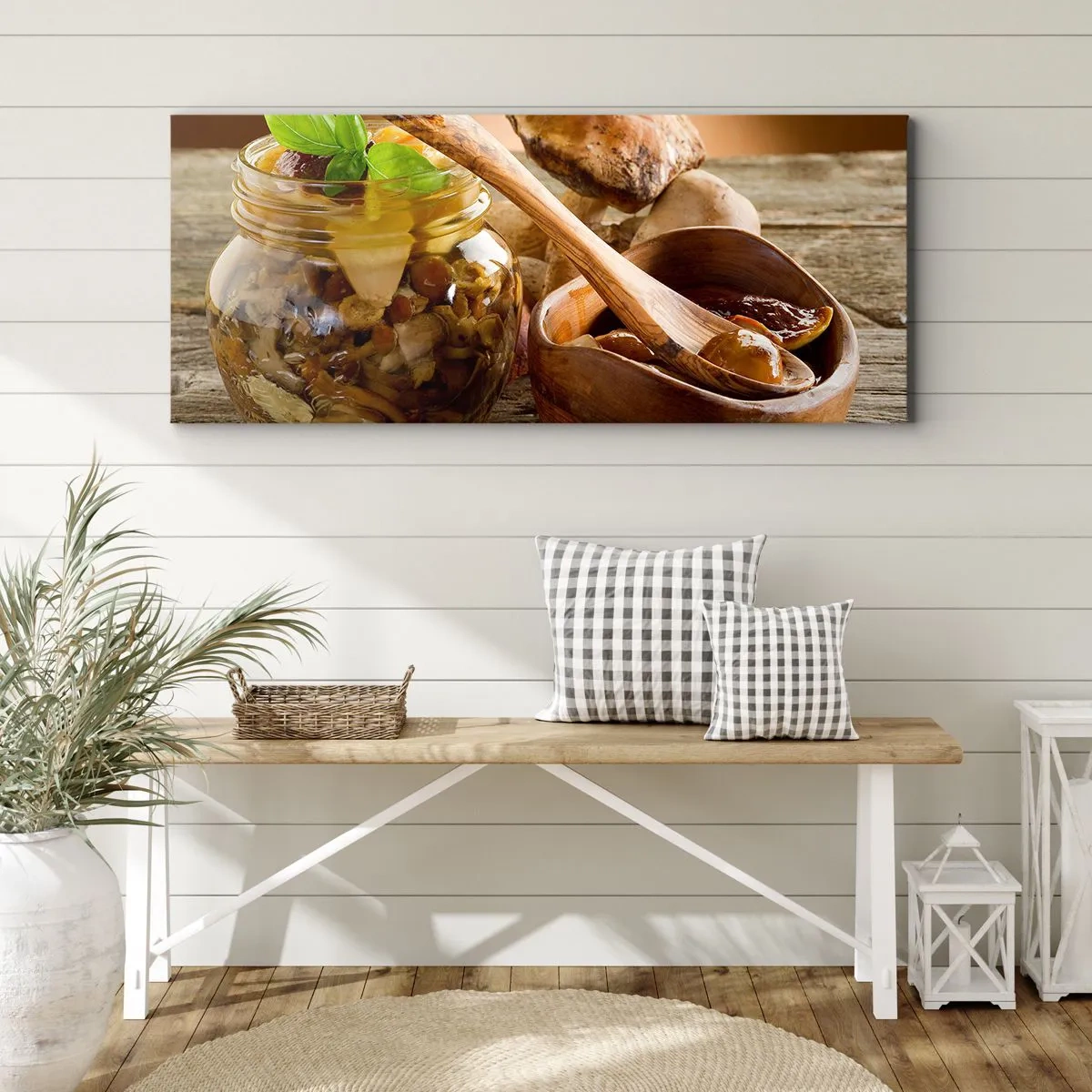 Canvastavla - Bild på duk - Färsk, eller saltad, eller höstplockad... - 140x50 cm