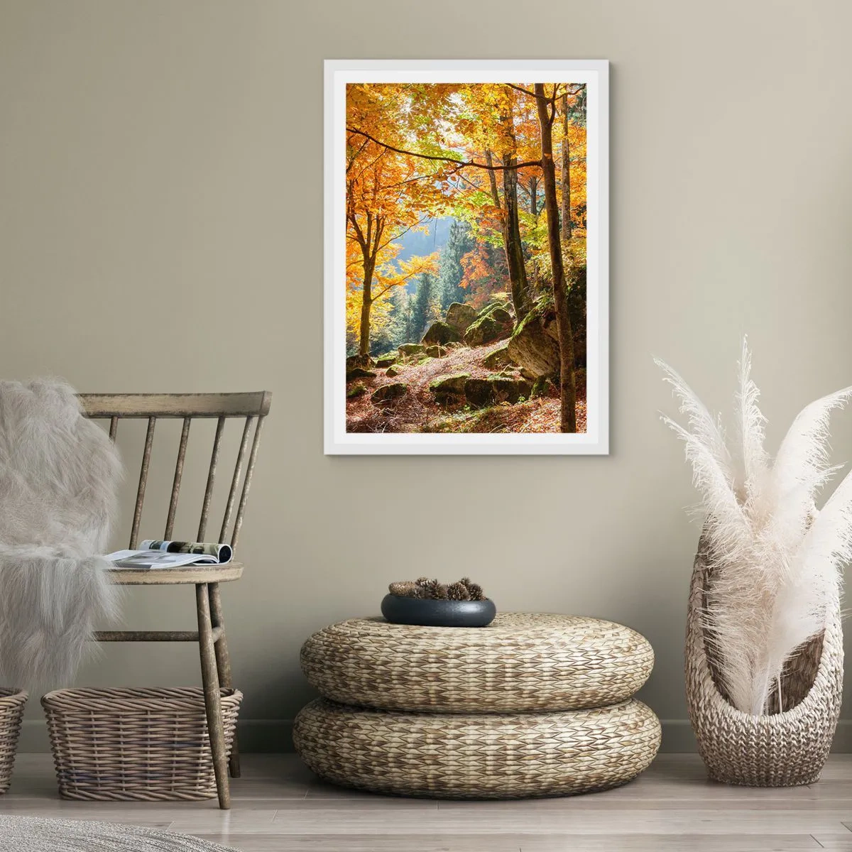 Affisch i vit ram - Dags att vila - 50x70 cm