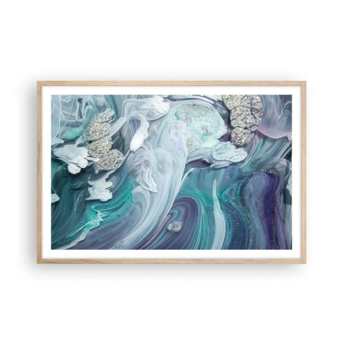 Affisch i ram av ljusek - Blåhetens strömmar - 91x61 cm