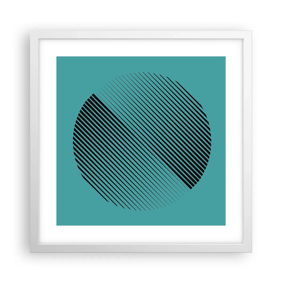 Affisch i vit ram - Cirkeln - en geometrisk variation - 40x40 cm