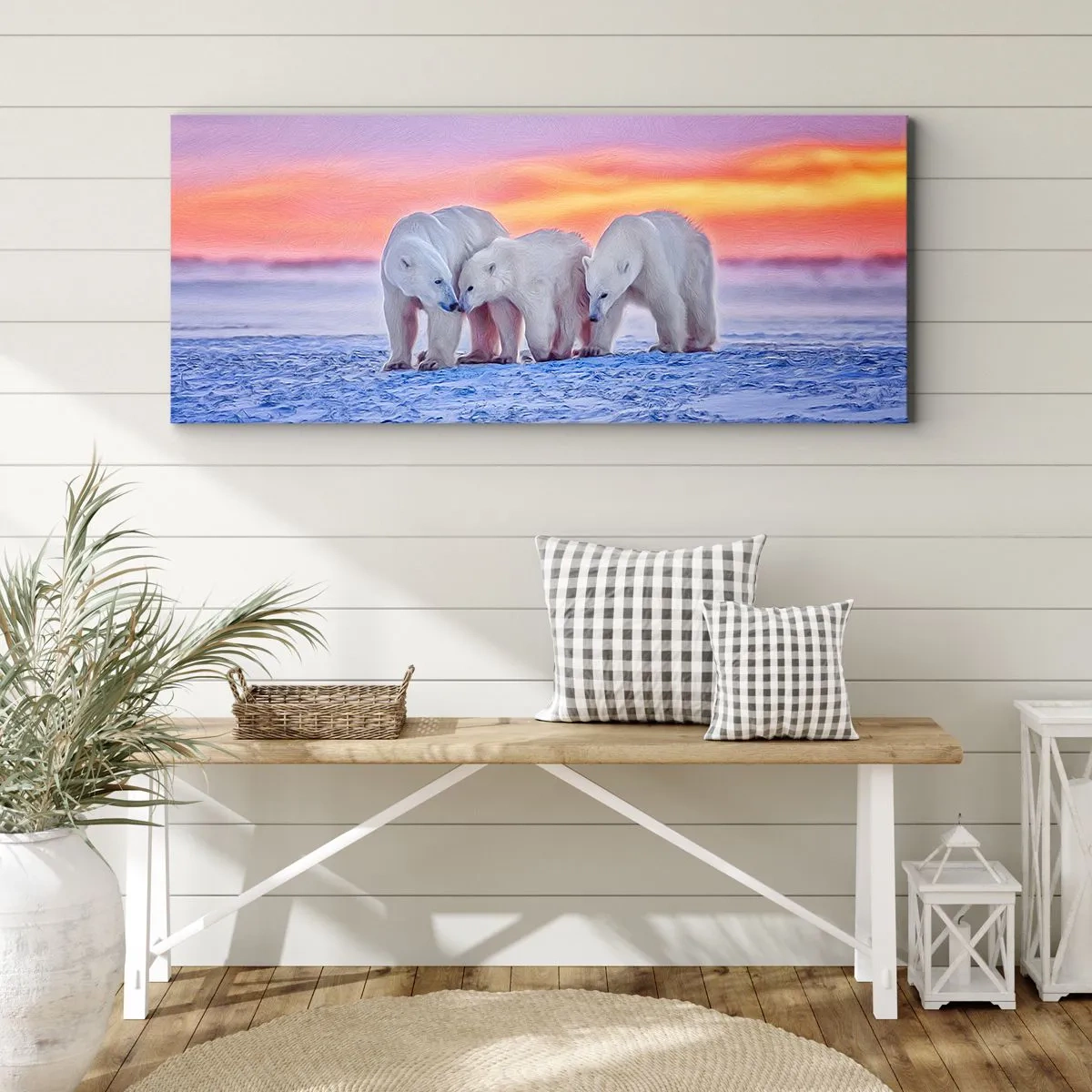 Canvastavla - Bild på duk - Det räcker med familjevärme - 140x50 cm