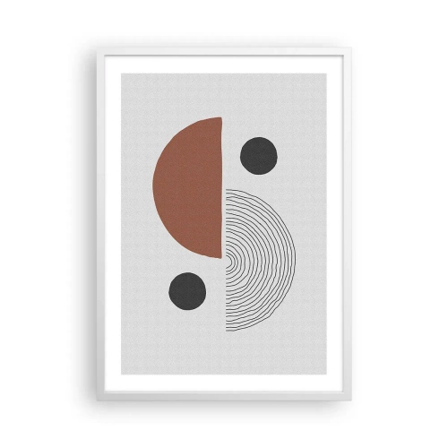 Affisch i vit ram - Hjulets perfektion - 50x70 cm