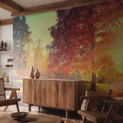 Fototapet Premium Canvas - Rött är vackert - Landskap, Parkera, Natur - 200x140 cm