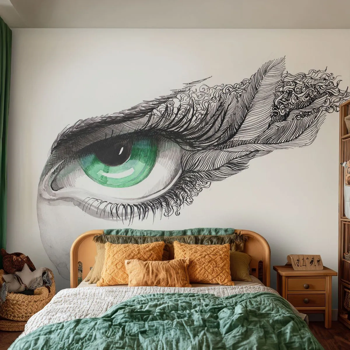Självhäftande Fototapet Deluxe Sticker - Vacker och redo för attack - Abstraktion, Grafik, Öga - 250x175 cm
